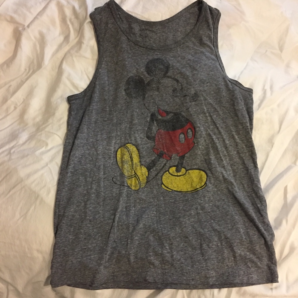 Vintage Mickey Mouse Gray tank top character shirt
